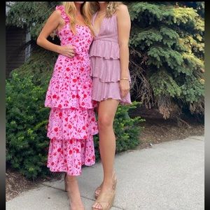 Tiered Halter Mini Dress Lilac